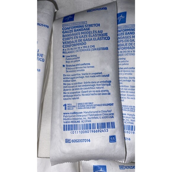 15 Rolls Conforming Stretch Gauze Bandage Sterile 4x75 Medline - Picture 3 of 3